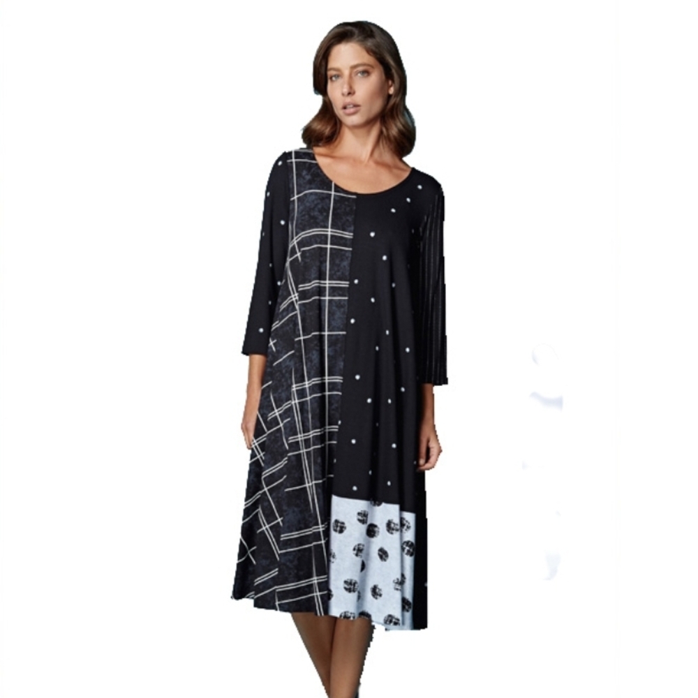 Alembika Mixed Media Patchwork Dress – Size 3 (Fits US 10-12) | Like New